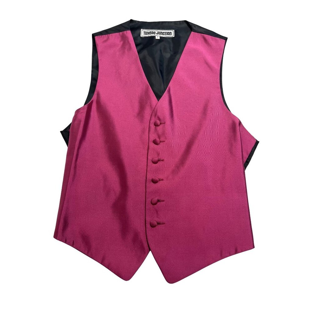 Tuxedo Junction 6 Button Suit Vest in Fuschia